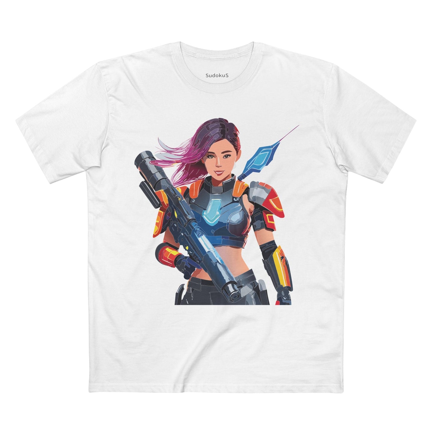 Army-woman Graphic Unisex 100 Cotton Staple Tee 1