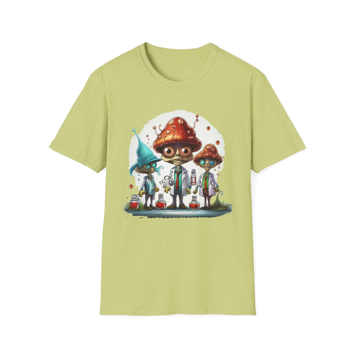 Funny Mashroom Cartoon  Graphic Tee Gildan Unisex 100 Cotton Tee Shirt c18