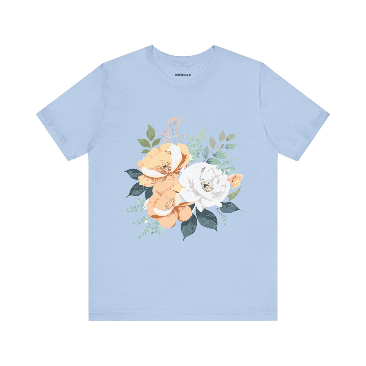 Floral Graphic Unisex Cotton Bella+Canvas Tee with Flowers Design ab14