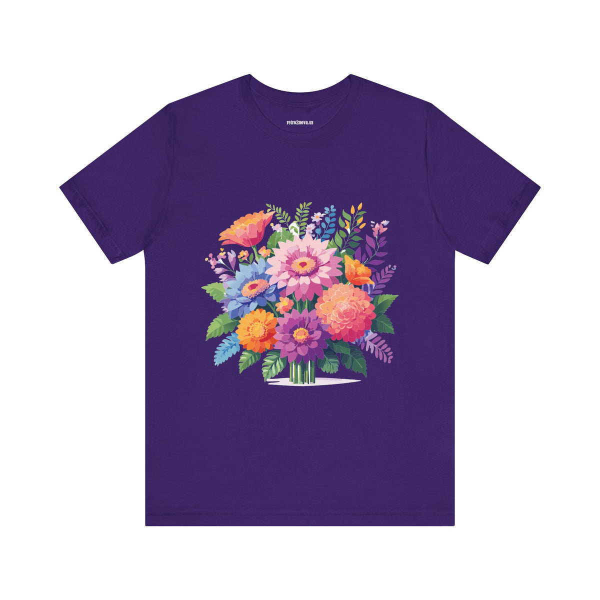 Floral Graphic Unisex Cotton Bella+Canvas Tee with Flowers Design ab15