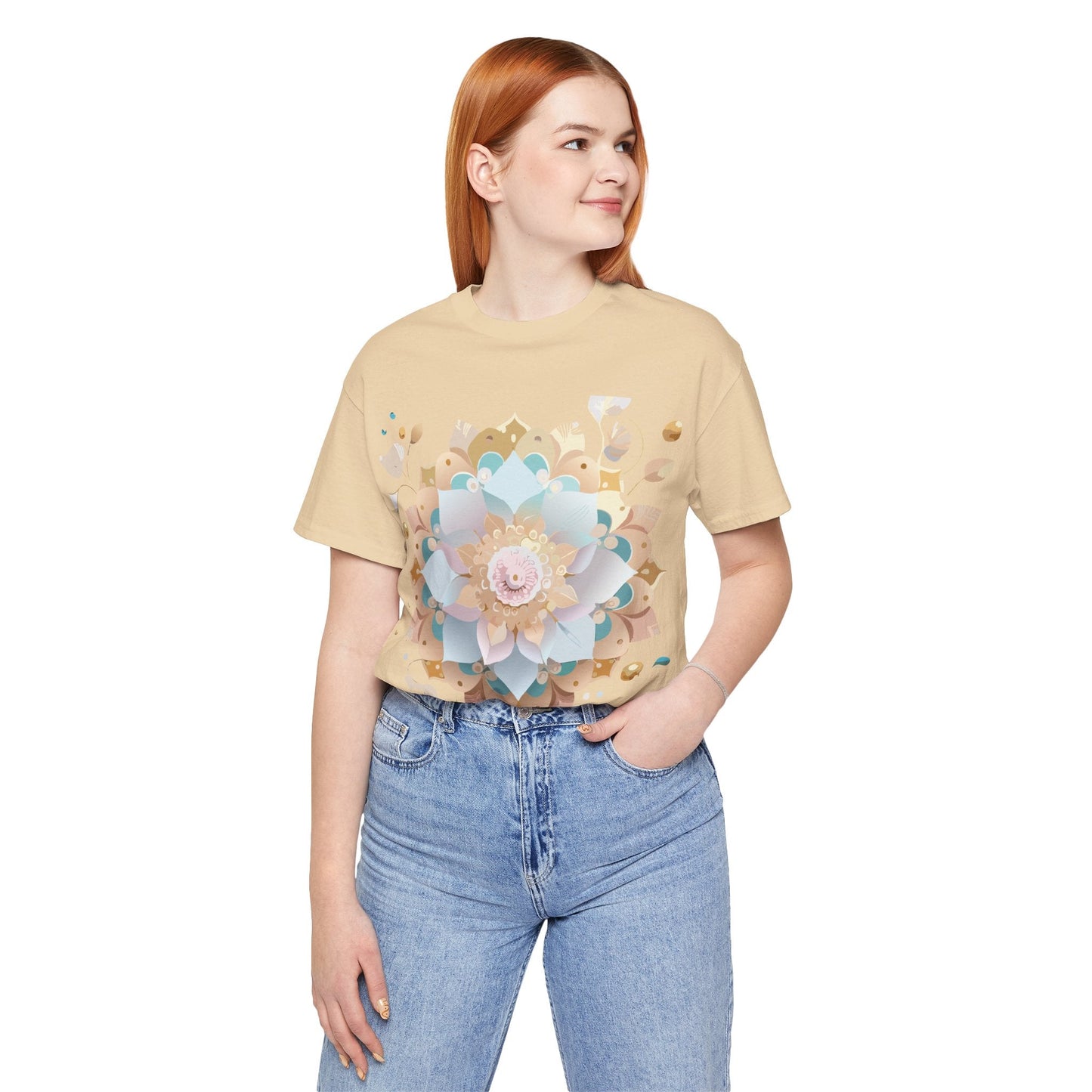 Mandala Graphic Unisex 100 Cotton Vintage Floral Artwork Tee 9