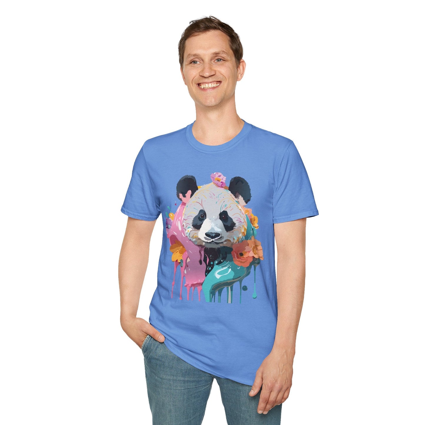 Gildan Softstyle Panda Shirt Unisex T Shirt With Panda Animal Design 100 Percent Cotton Tee