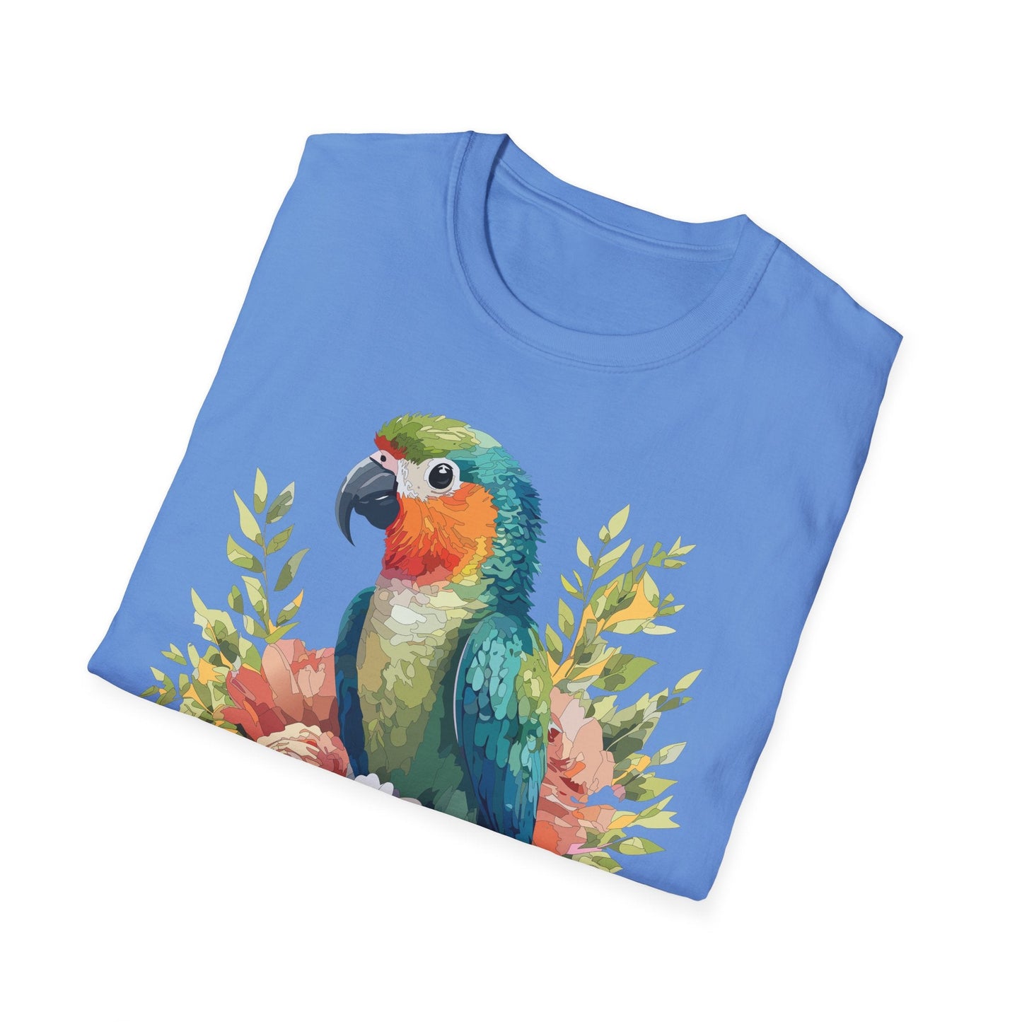 Floral Bird T Shirt Unisex Softstyle Gildan 64000 Cotton Tee for Everyday Comfort