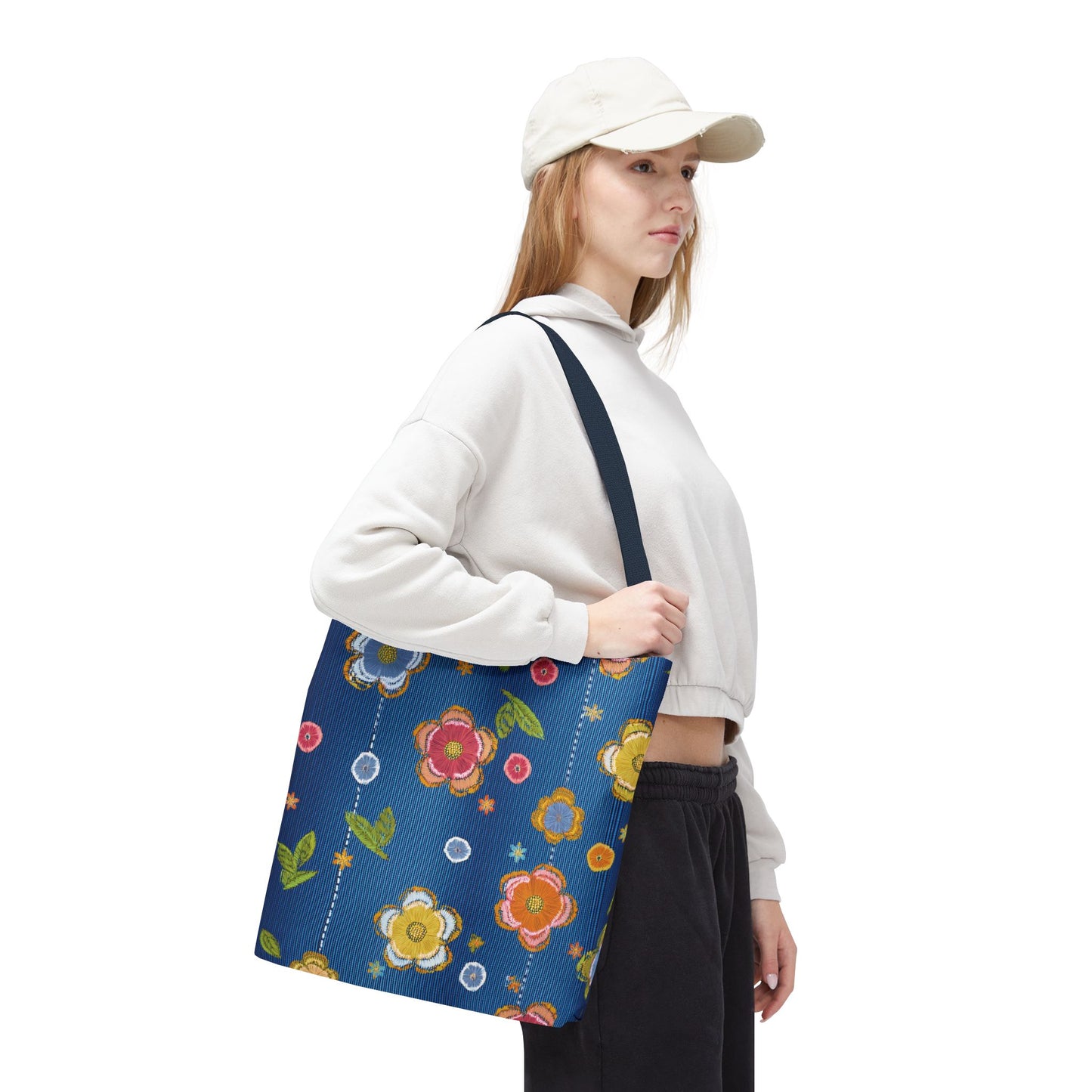 Denim Fabric Imitation Print Unisex Canvas Bag Poly Spun 3 Sizes Tote Bag 133