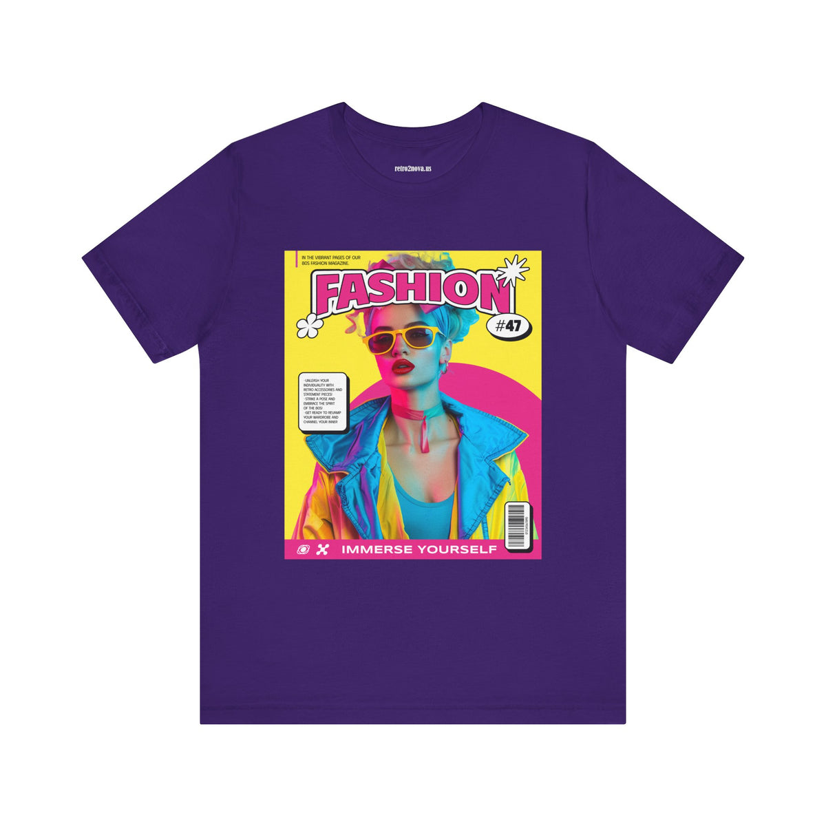 Magazine Cover Graphic Unisex Cotton Bella+Canvas Tee with Retro Poster ab25