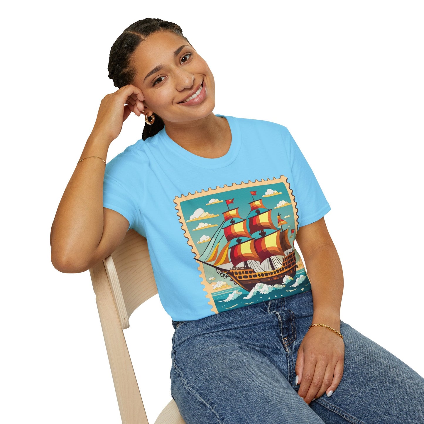 Unisex Softstyle Short Sleeve T Shirt Gildan 64000 Ring Spun Cotton Vessel Ship Frigate Tee