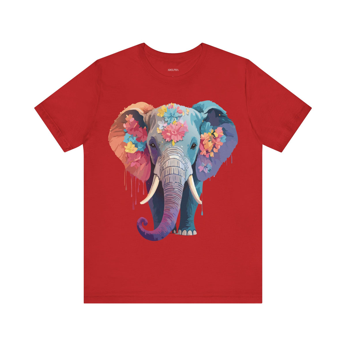 Elephant Graphic Unisex Cotton Bella+Canvas Tee with Art Animal Design e127