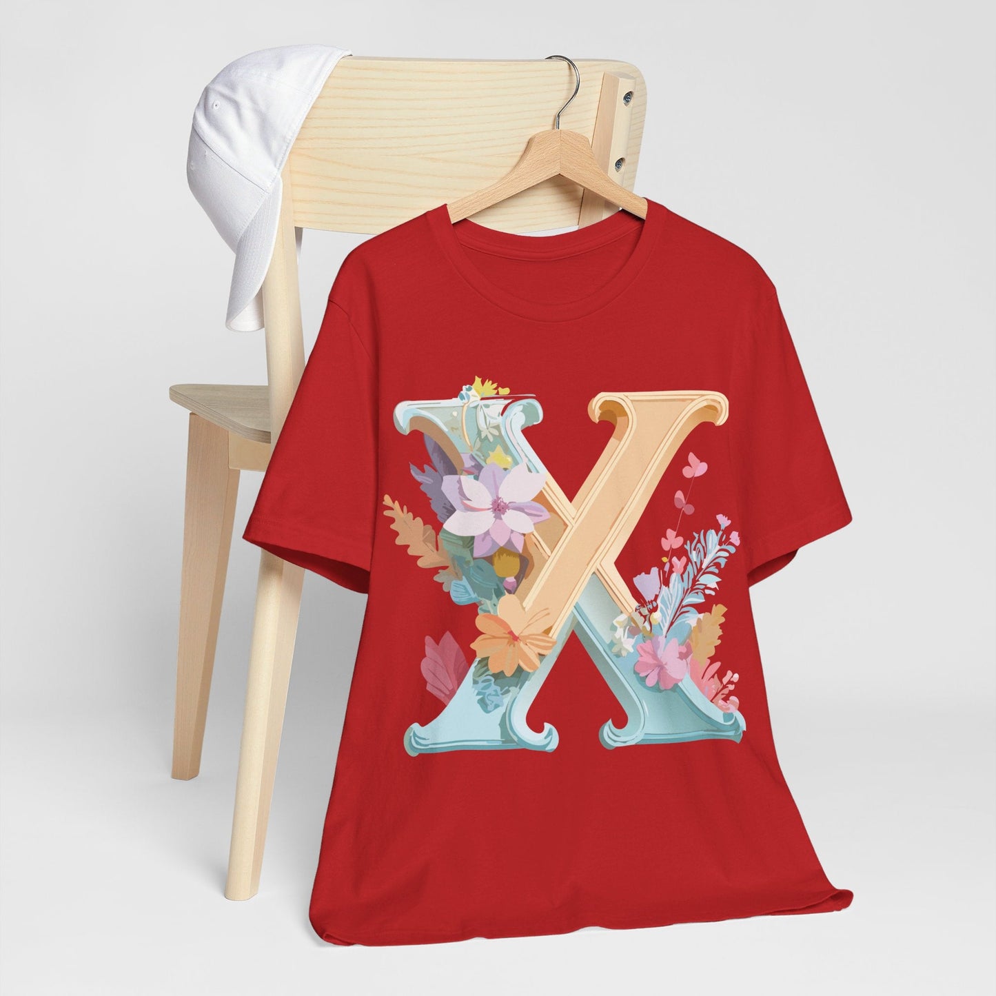 Letter X Shirt Graphic Tee Unisex Vintage Inspired Artwork By Adelpha Premium Comfort
