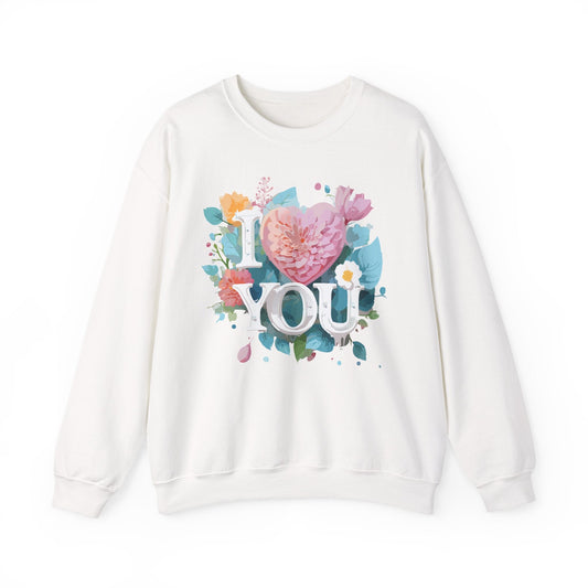 Floral Love Sweatshirt Unisex Valentines Day Gift 50 50 Cotton Polyester Crewneck