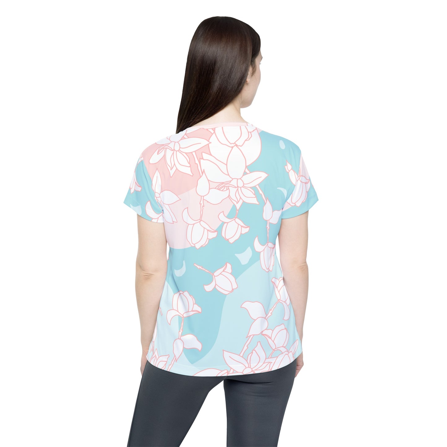 Poly Jersey Tee Shirt with floral prints