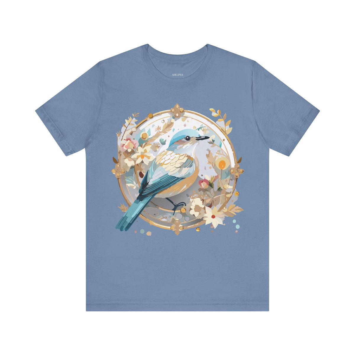 Medallion Graphic Unisex Cotton Bella+Canvas Tee with Floral Art Design m75