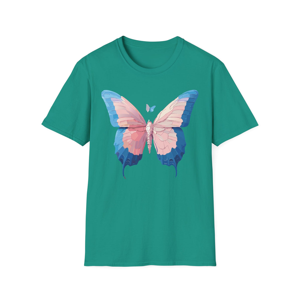 Butterfly Graphic T-Shirt — Pastel Pink & Blue Wing Graphic Tee Unisex 100 Cotton Gildan T-Shirt