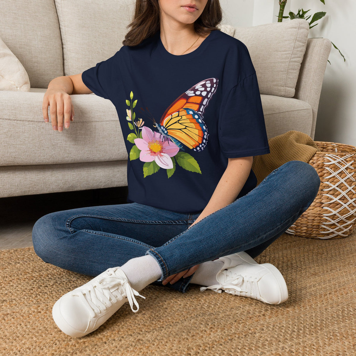 Butterfly and Wildflower Graphic Tee Unisex 100 Cotton Gildan T-Shirt
