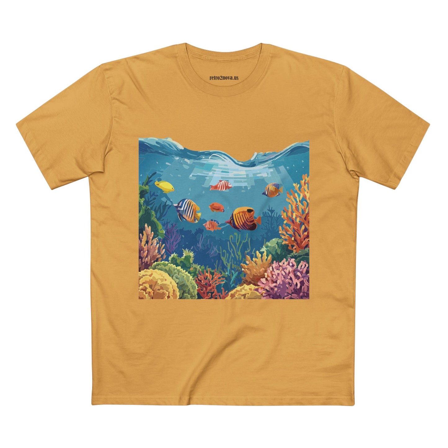Ocean Pacific OP-25 Unisex Premium Cotton Tee With Original Art Design By Retro2Nova Art Collection