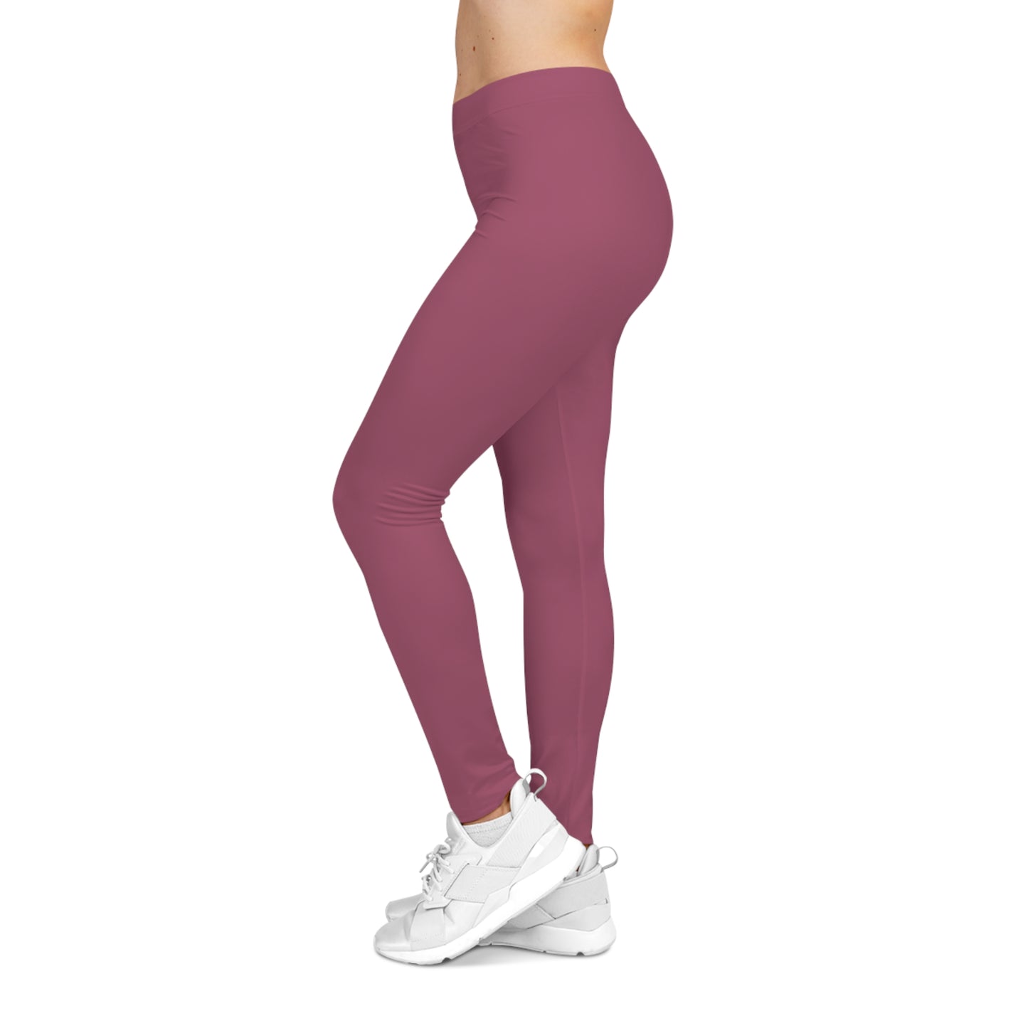 Rosewood Rose Color Women's Poly-Span Casual Leggings XS-2XL