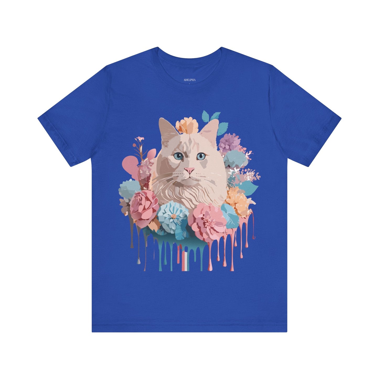 Cat Graphic Tee Unisex Short Sleeve Shirt By Adelpha Vintage Art Design