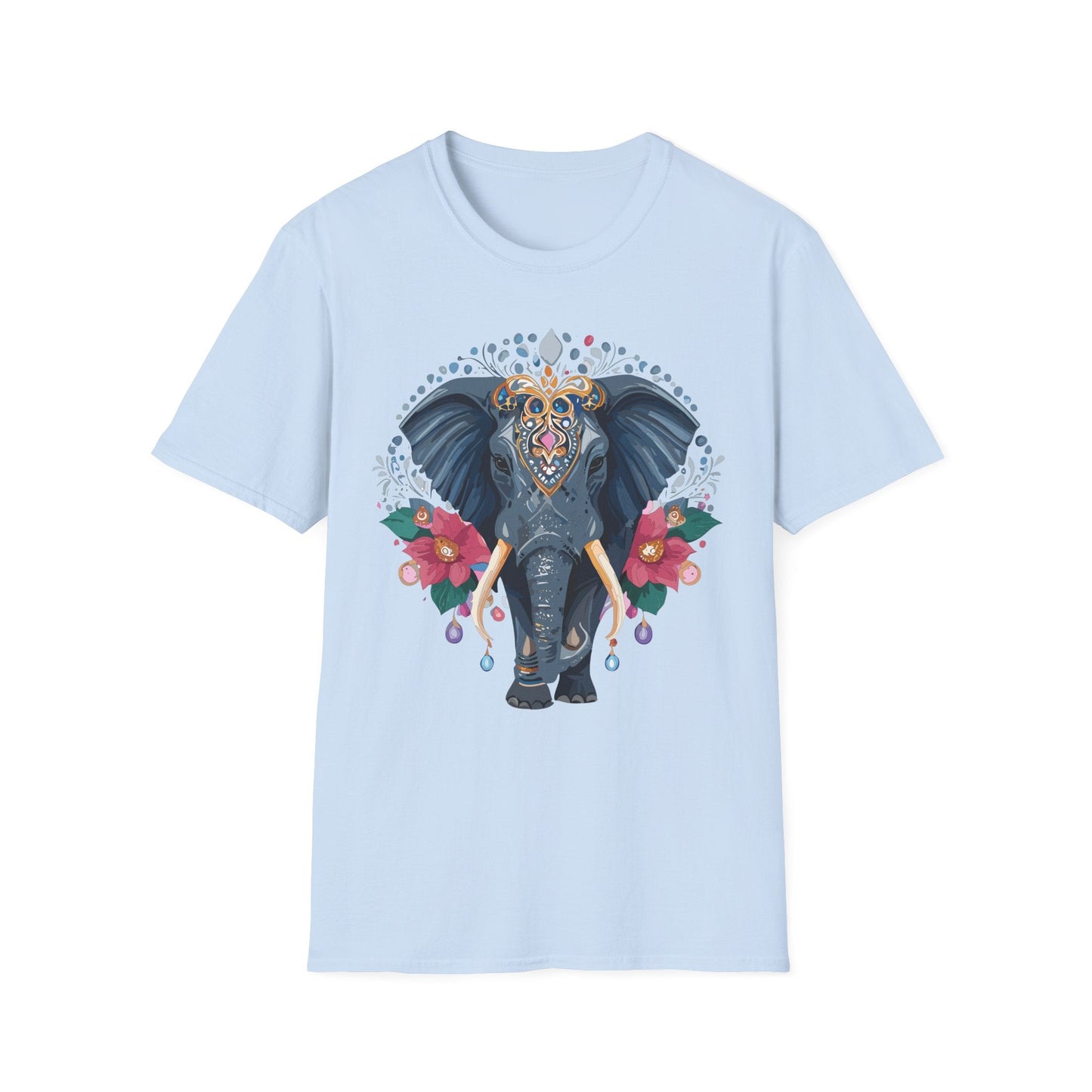 Elephant Graphic T Shirt Unisex Cotton Tee Softstyle Gildan 64000 Elephant Design