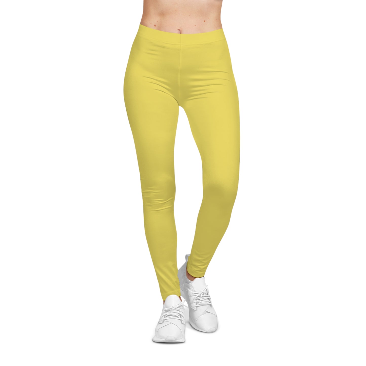 True Yellow Color Women's Poly-Span Casual Leggings XS-2XL