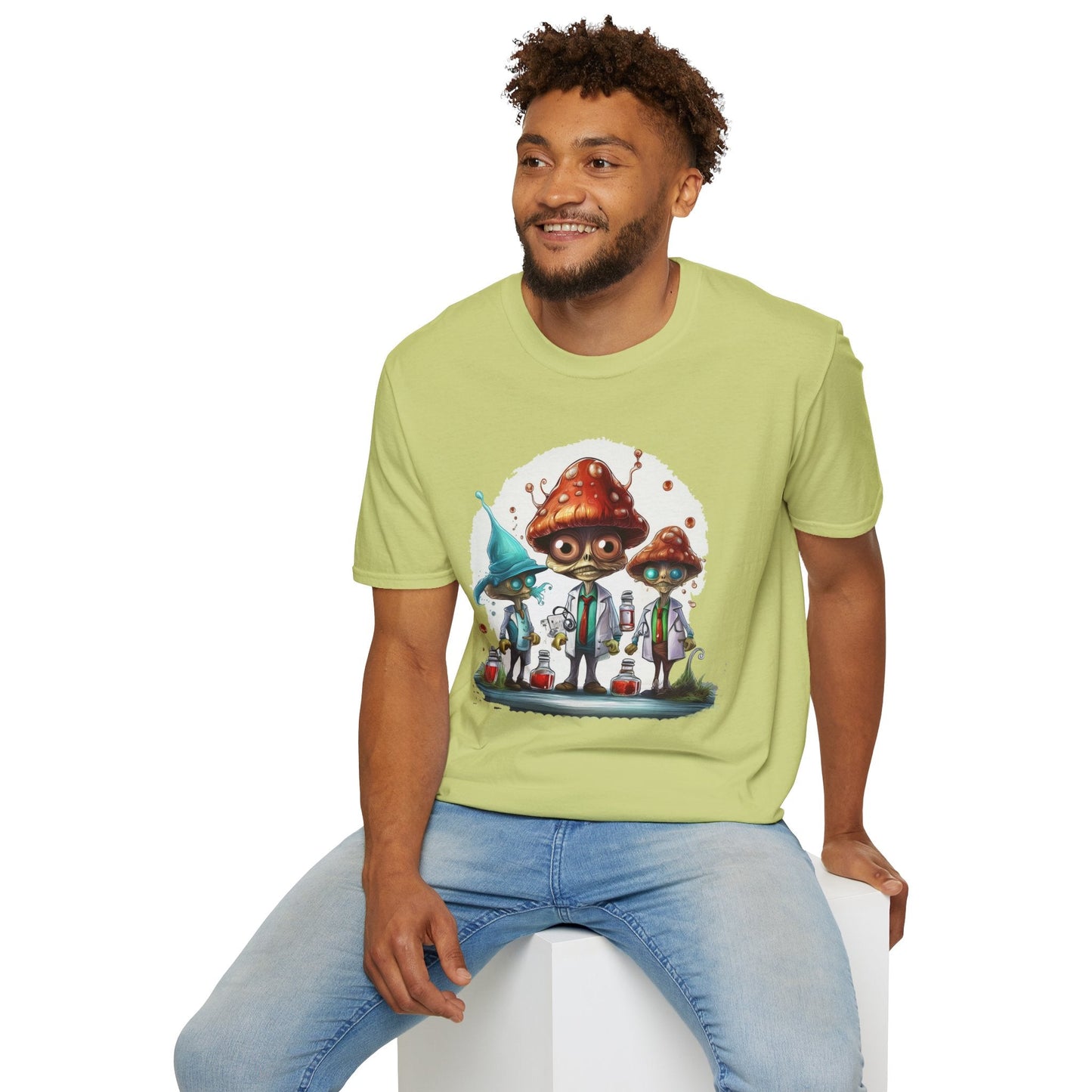 Mashroom Tee Shirt Unisex Funny Mashroom Design Cotton Tee Gildan Softstyle 64000