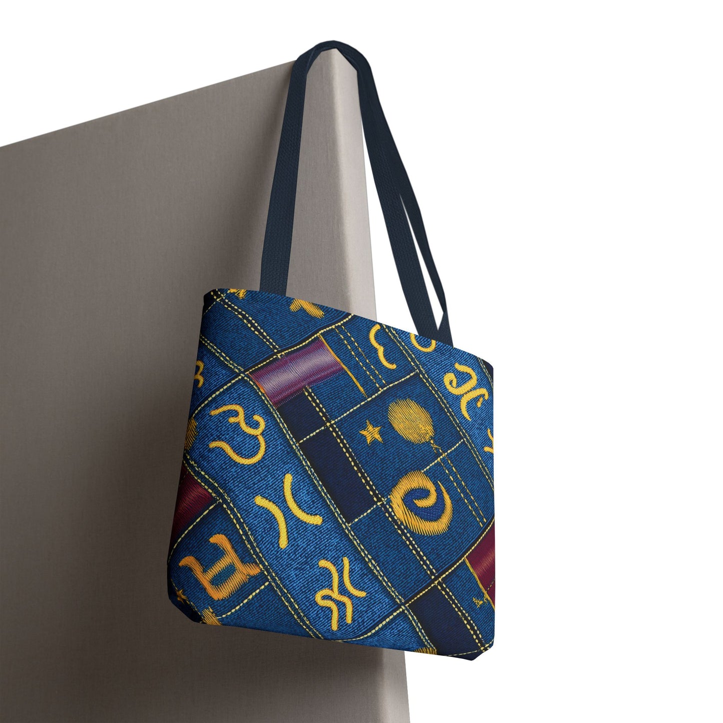 Denim Fabric Imitation Print Unisex Canvas Bag Poly Spun 3 Sizes Tote Bag 184