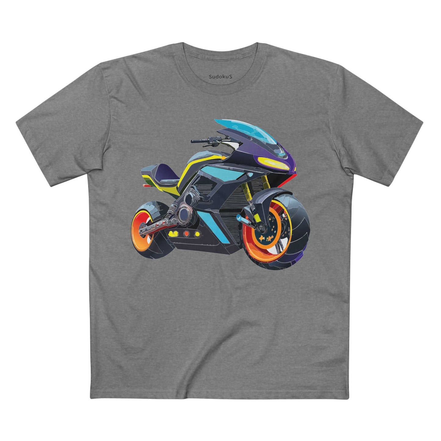 Moto Bike Graphic Unisex 100 Cotton Staple Tee 27