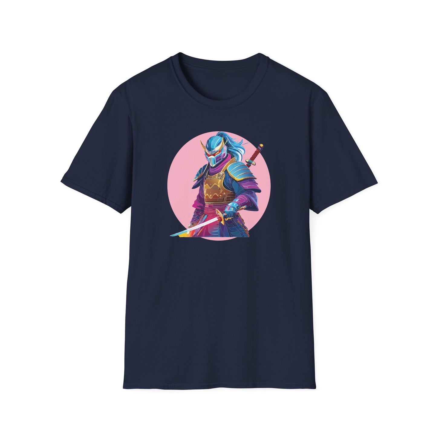 Samurai Themed Unisex Softstyle Tee Shirt Gildan 64000 100 Percent Ring Spun Cotton