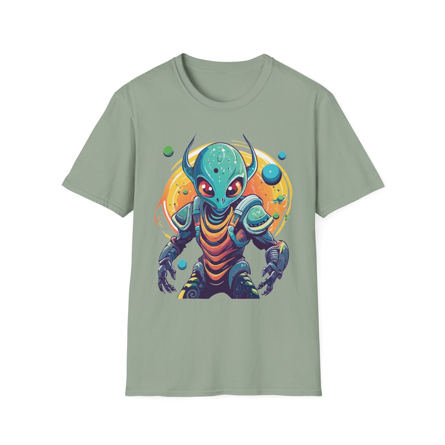 Alien Cosmos Shirt Unisex Softstyle Tee With Alien Art Design Space Theme Graphic Tee
