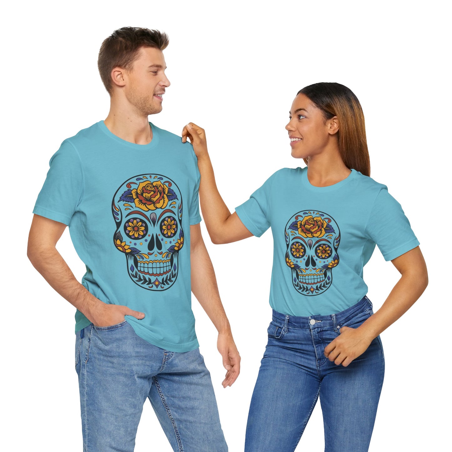 Unisex Cotton Tee Shirt with Skull