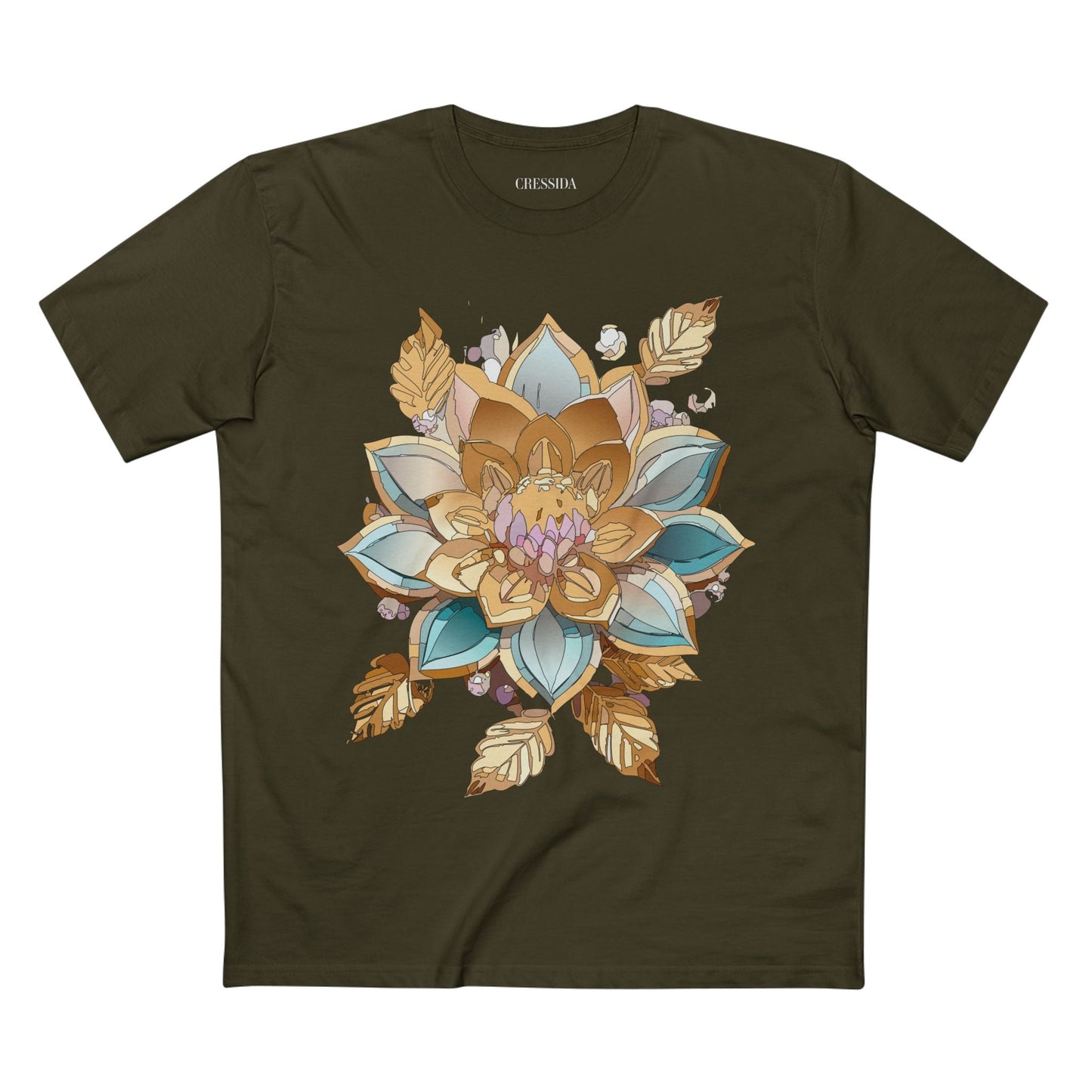 Floral Graphic T-Shirt Unisex 100 Cotton Art Design with Antique Flowers Tee 3