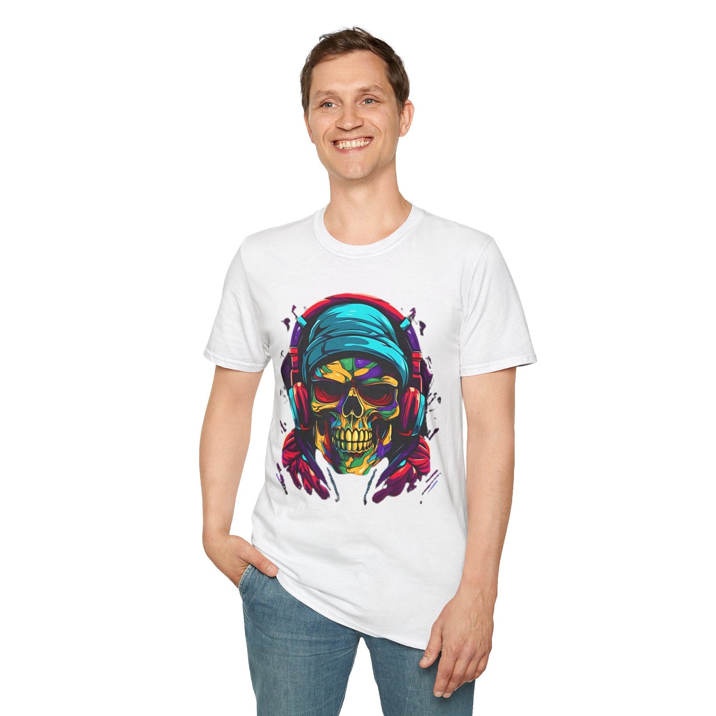 Skull T Shirt Unisex Skeleton Design Gildan Softstyle Cotton Tee for Men Women Durable