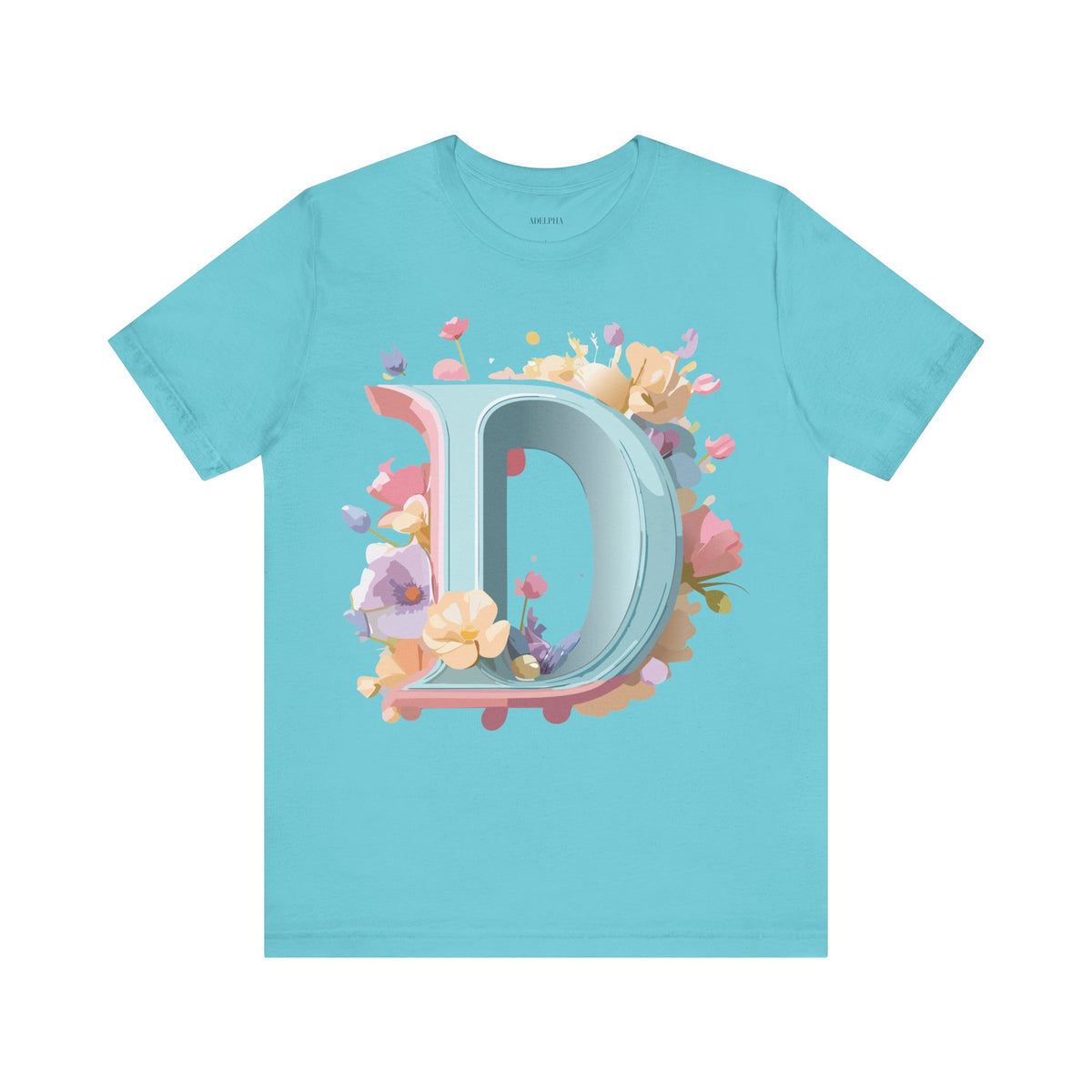 Letter D Graphic Unisex Cotton Bella+Canvas Tee with Art Letter Design