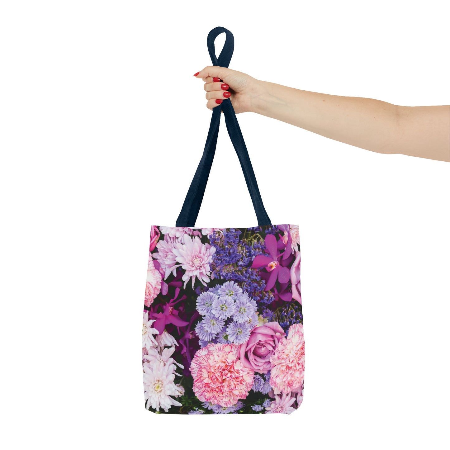 Canvastasche mit floralen Prints 