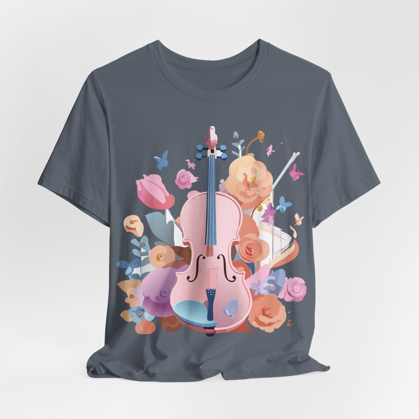 Music Graphic Unisex 100 Cotton Vintage Art with Musical Elements Tee 9