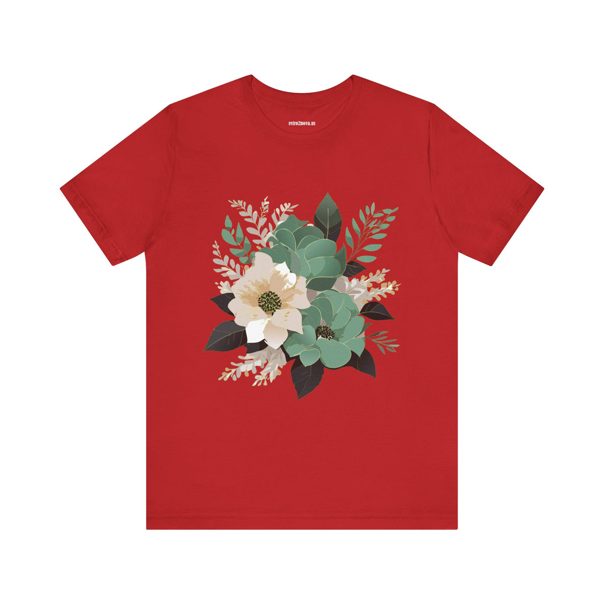 Floral Graphic Unisex Cotton Bella+Canvas Tee with Flowers Design ab13