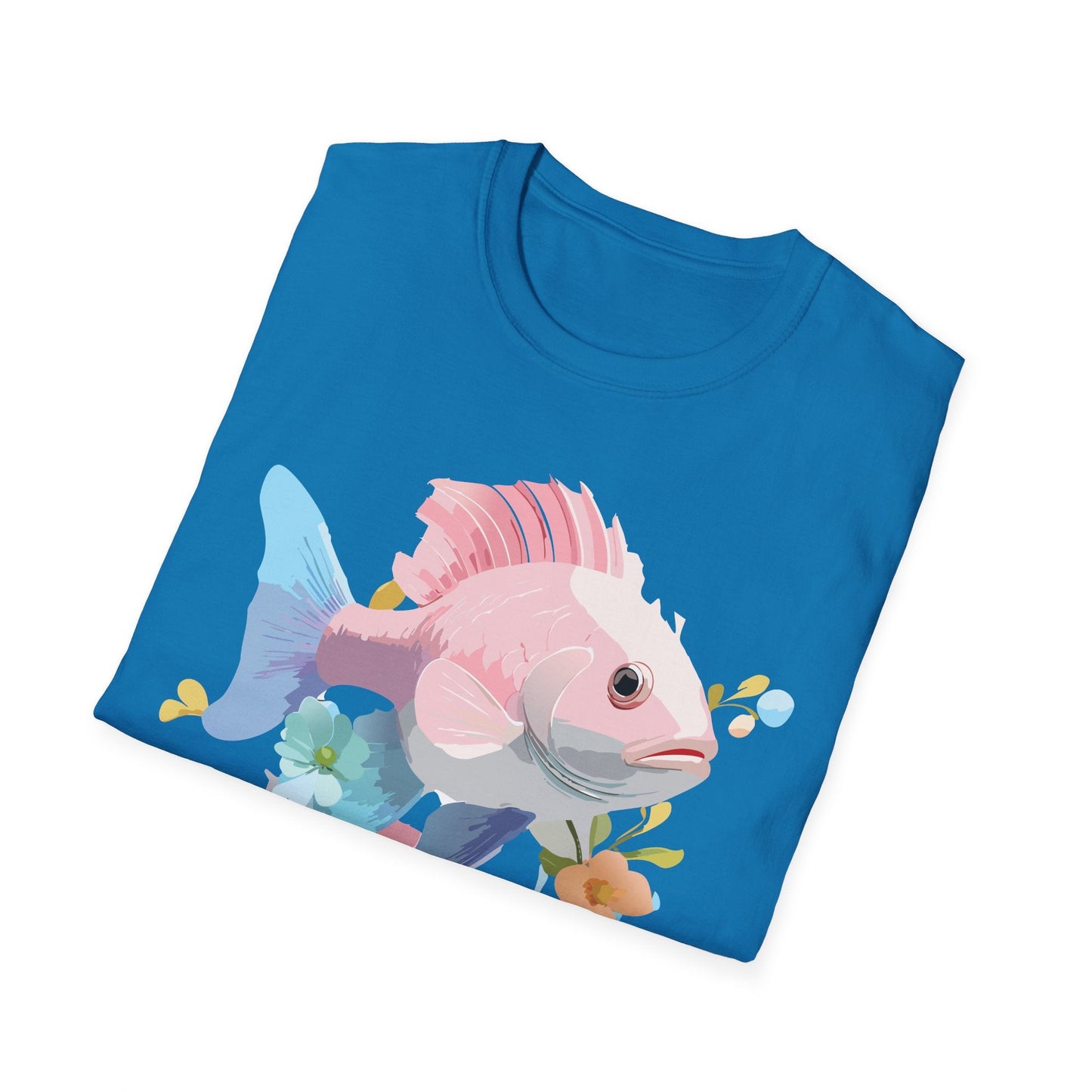 Fish Art Design Shirt Unisex Graphic Tee With Fish Illustration Gildan Softstyle 64000