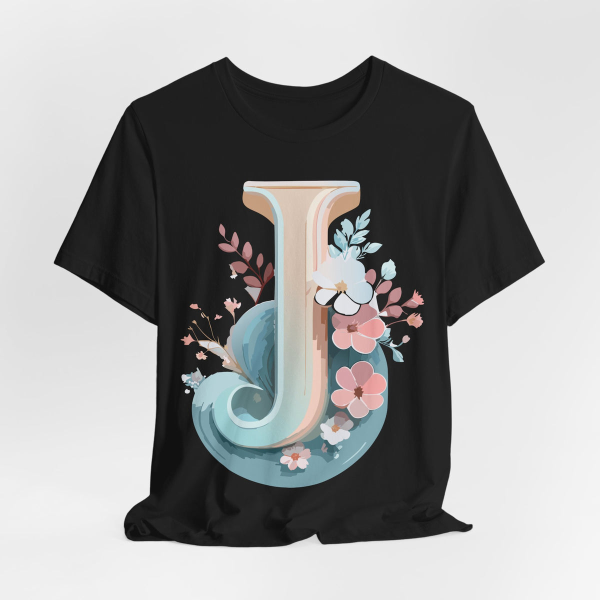 Letter J Graphic Unisex Cotton Bella+Canvas Tee with Art Letter Design