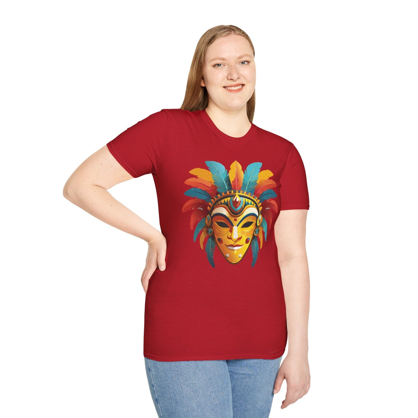 Mask Graphic Unisex Cotton Masquerade Design Artwork Tee 3