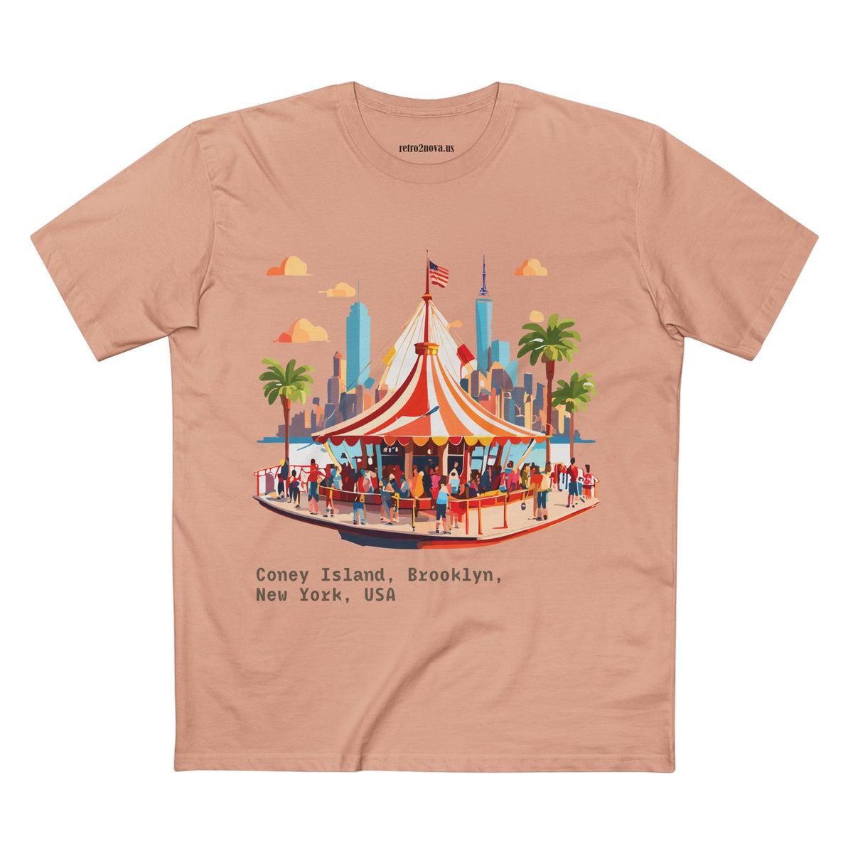 Coney Island Carousel T-Shirt | Brooklyn New York Illustration