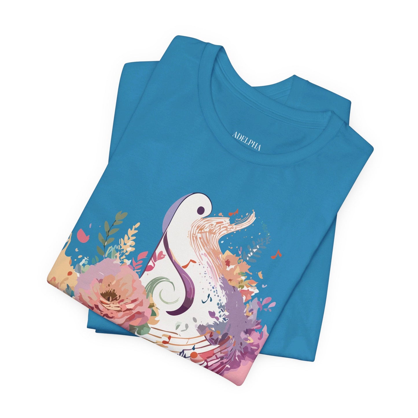 Adelpha Graphic Tee Unisex Short Sleeve Vintage Inspired Artwork Music Theme T Shirt