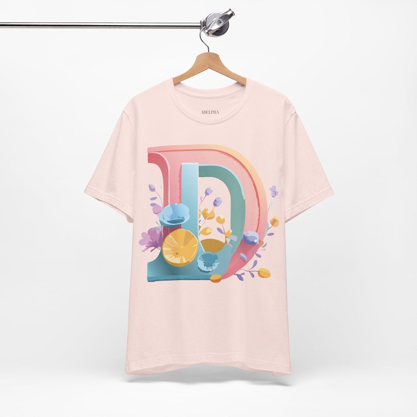 Adelpha Letter D Shirt Unisex Graphic Tee Short Sleeve Vintage Inspired Art Design