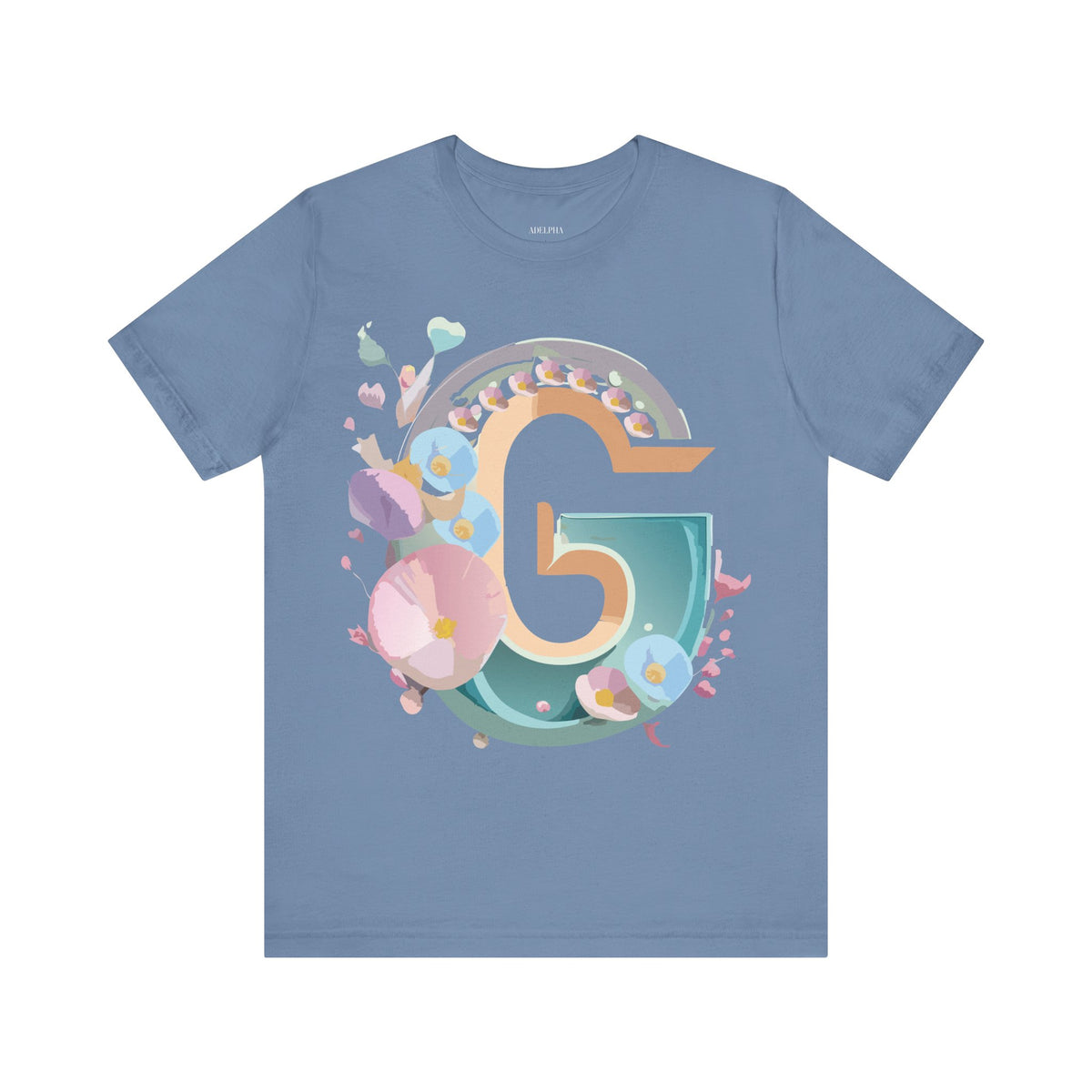 Letter G Graphic Unisex Cotton Bella+Canvas Tee with Art Letter Design