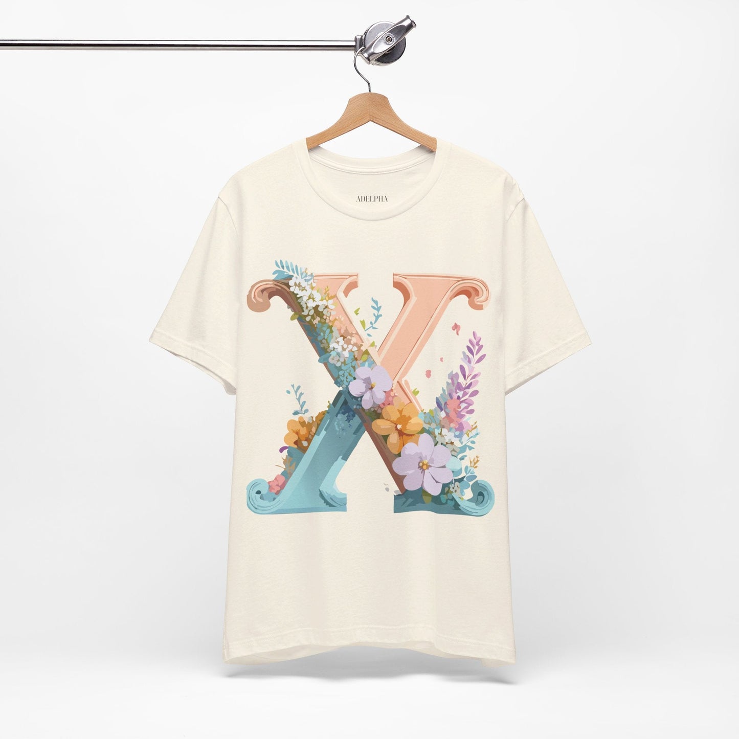 Letter X Shirt Unisex Jersey Graphic Tee By Adelpha With Vintage Inspired Artwork Short Sleeve
