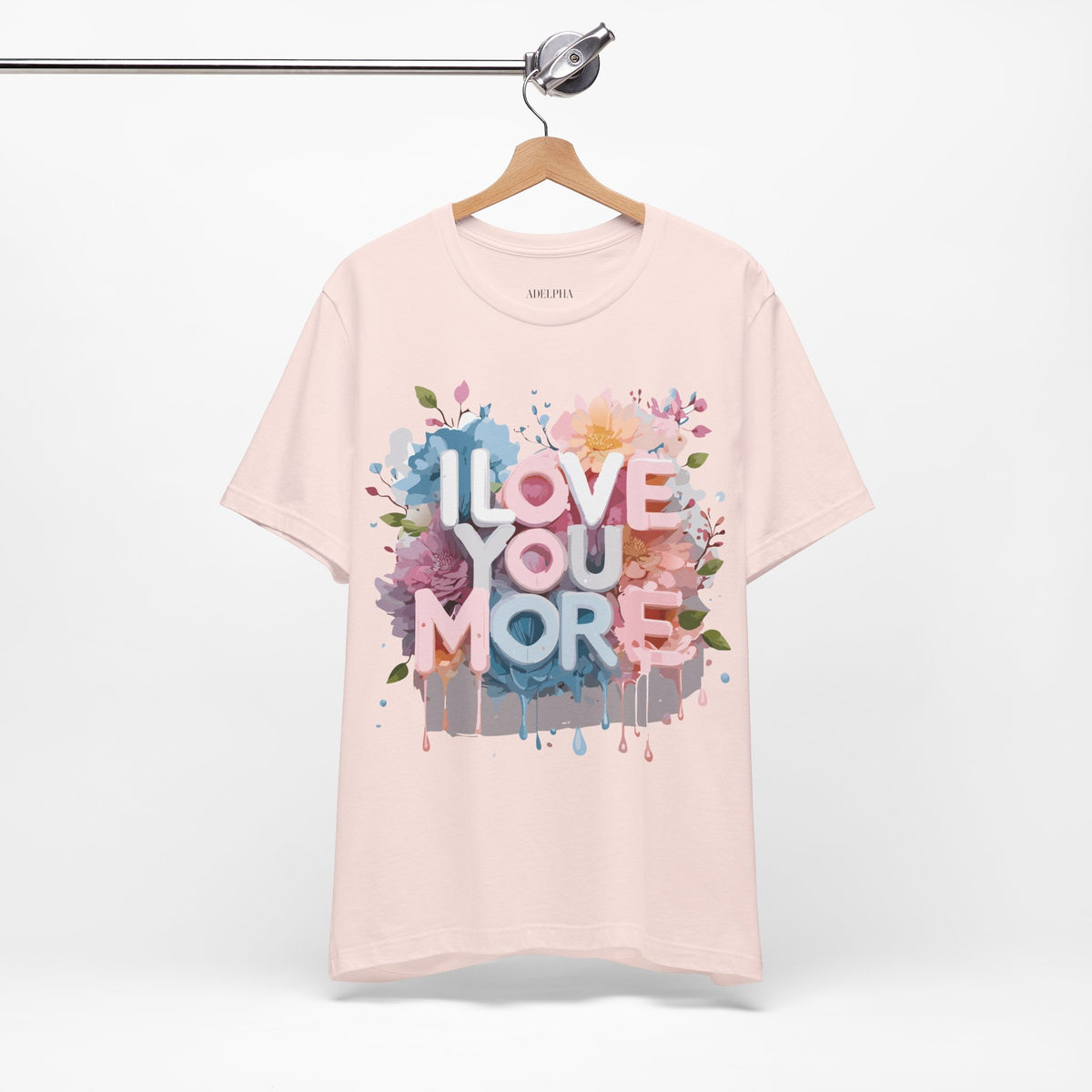 Valentine's Day Graphic Unisex Cotton Bella+Canvas Tee with Floral Art Design d135