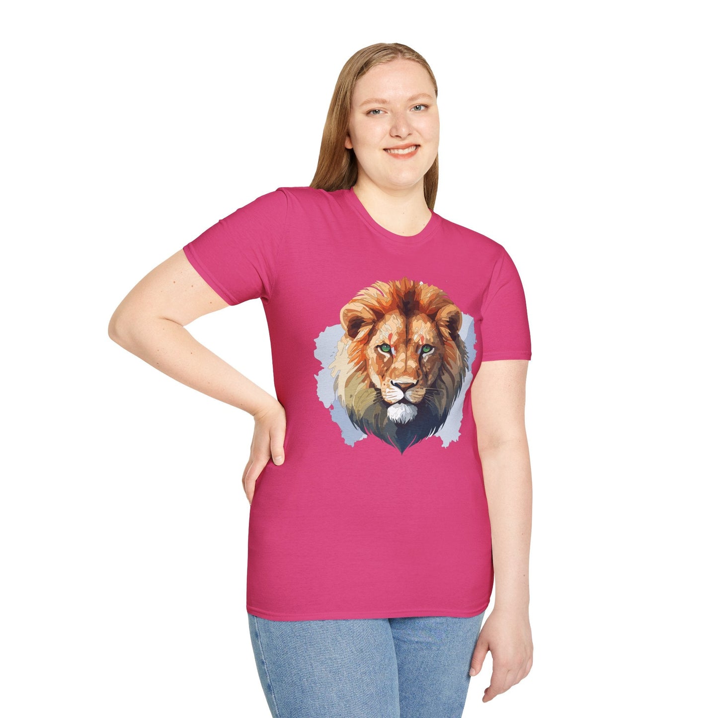 Lion Shirt Unisex Animal Tee Softstyle Gildan 64000 100 Percent Ring Spun Cotton