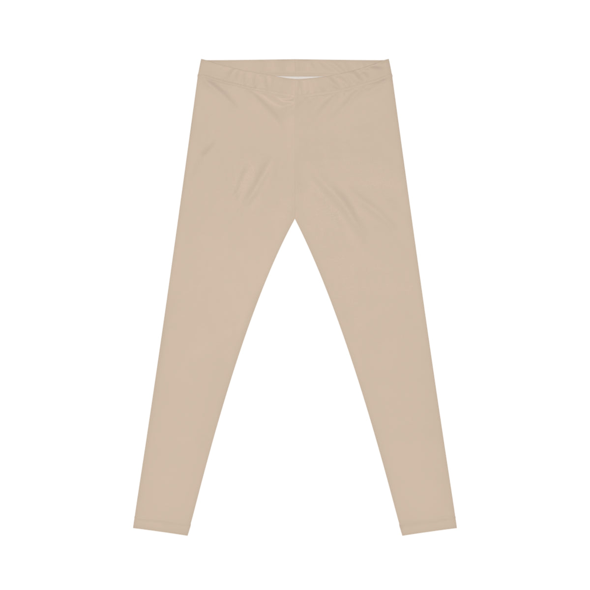 Beach Sand Tan Color Women's Poly-Span Casual Leggings XS-2XL