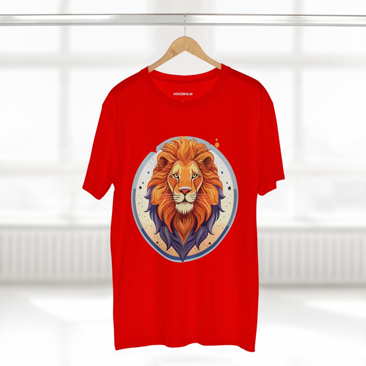 Unisex Premium Cotton Lion Art Tee Shirt By Retro2Nova Original Artwork Collection For Everyday Comfort
