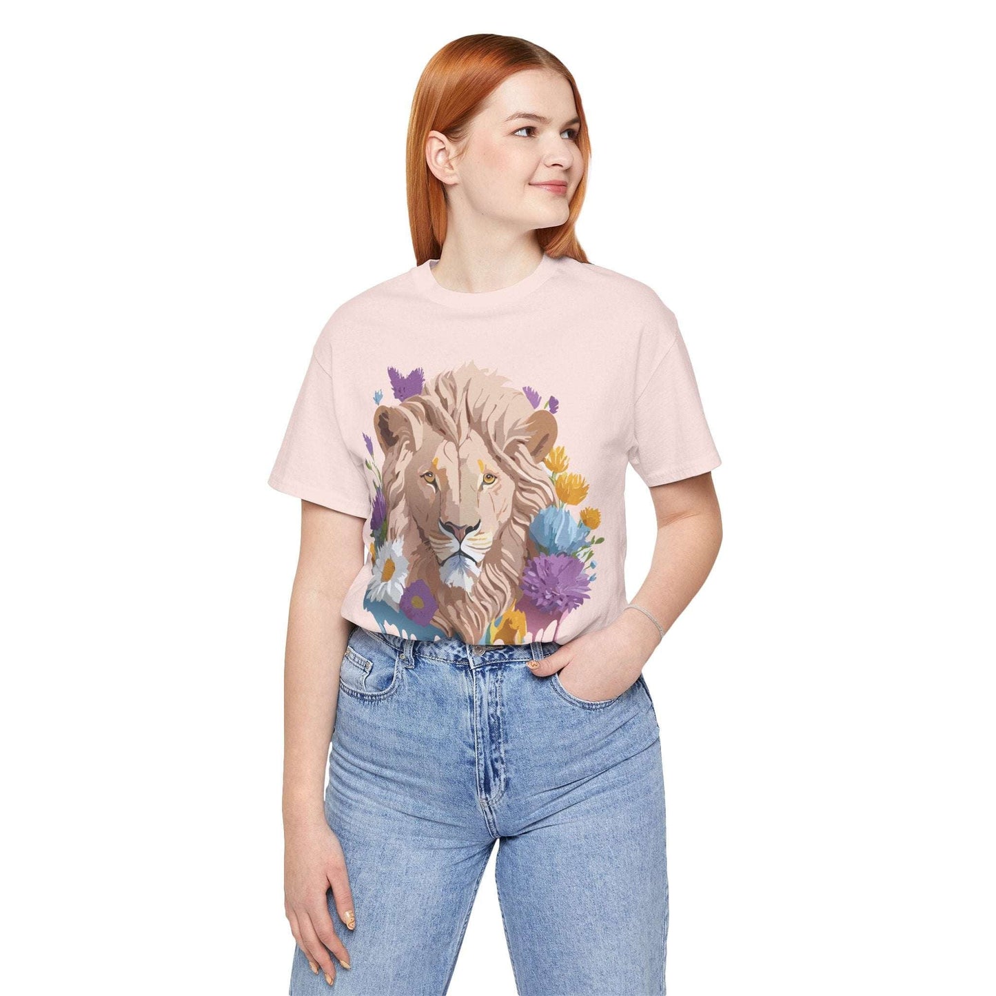 Adelpha Lion Graphic T Shirt Unisex Short Sleeve Tee With Vintage Inspired Artwork