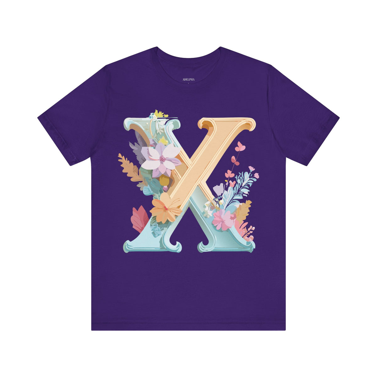 Letter X Graphic Unisex Cotton Bella+Canvas Tee with Art Letter Design