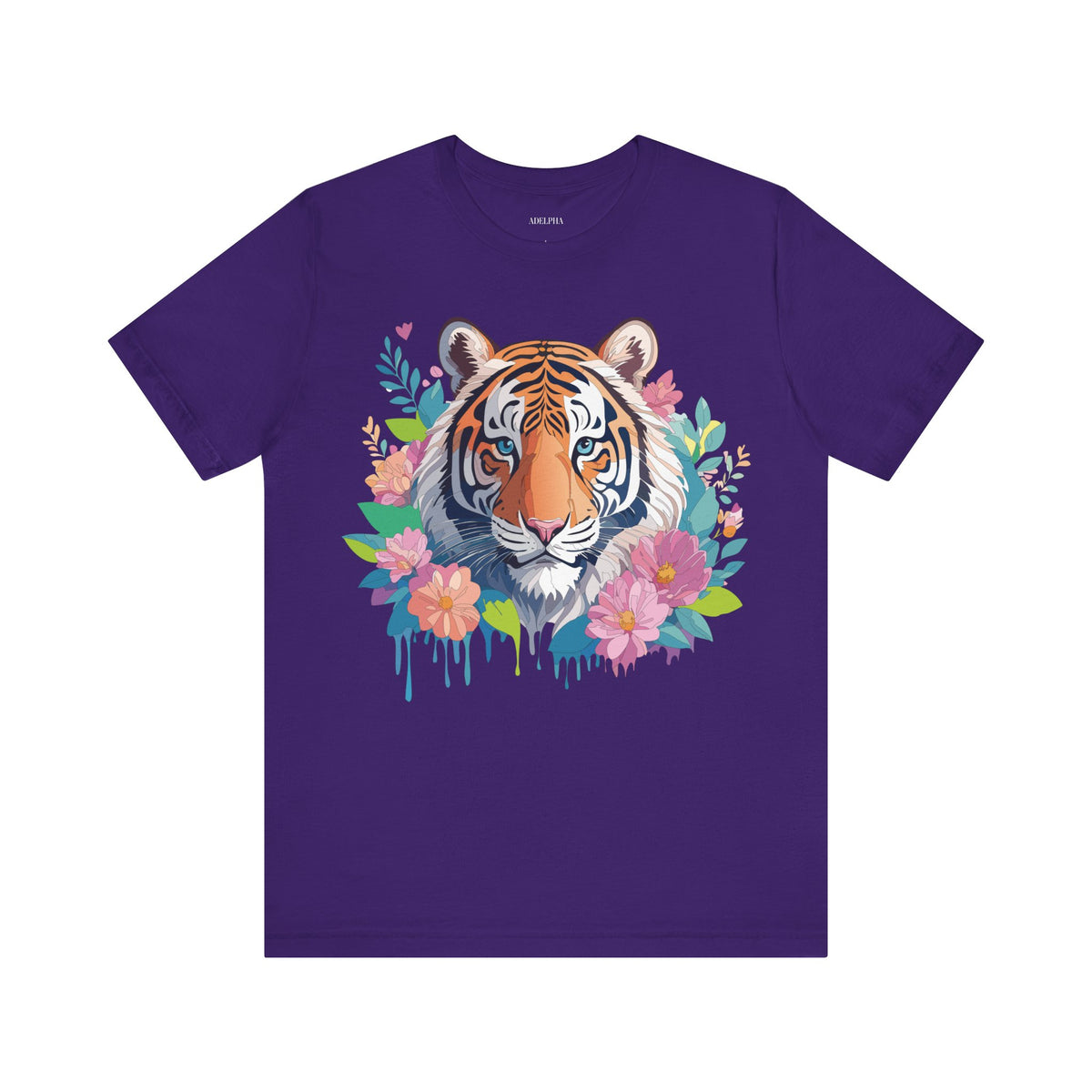 Tiger Graphic Unisex Cotton Bella+Canvas Tee with Art Animal Design e72