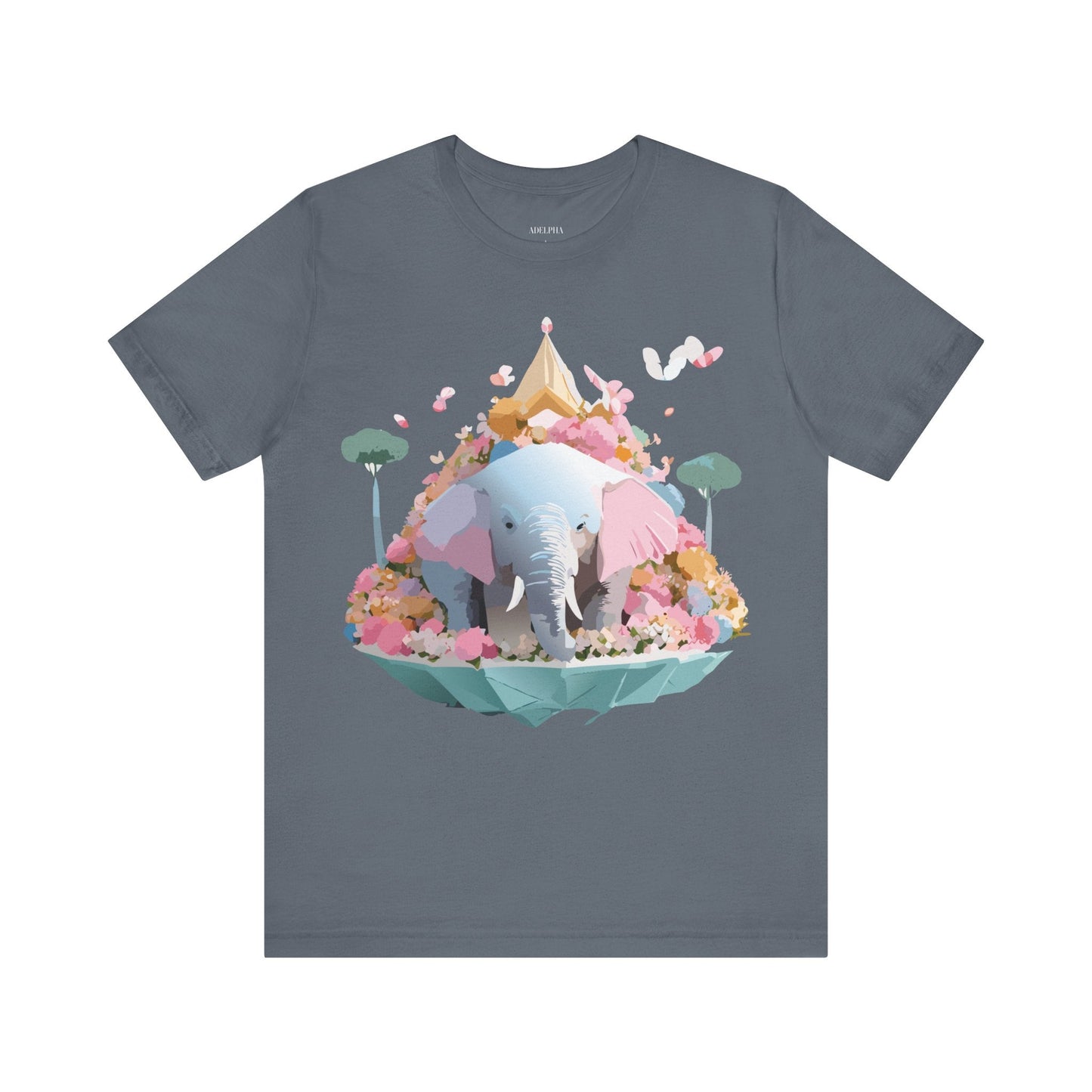 Elephant Graphic Tee Adelpha Unisex Short Sleeve Vintage Inspired Art Design Premium